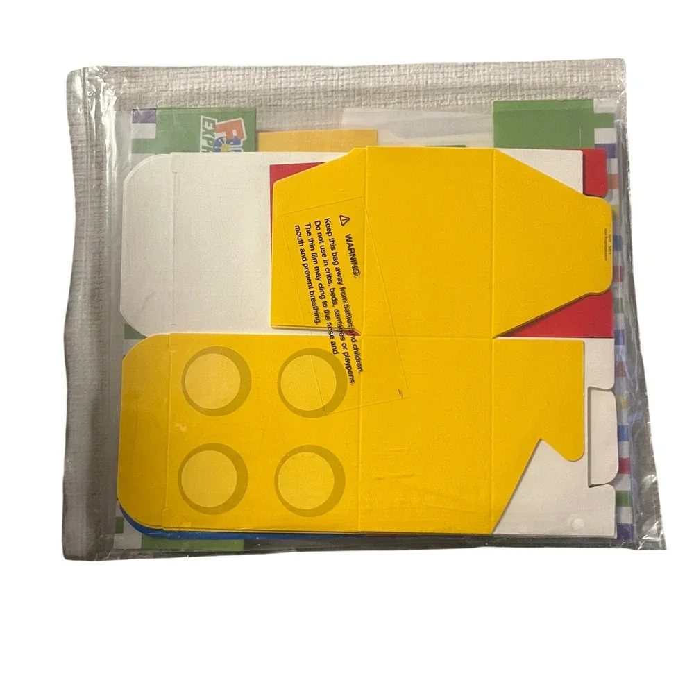 Oriental Trading Building Block Party Favor Boxes Red‎ Blue Yellow New
